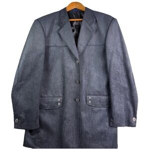Blu Martini Rare Velour Blazer Men's 40R Elbow Patch Academic Sport Coat  EUC